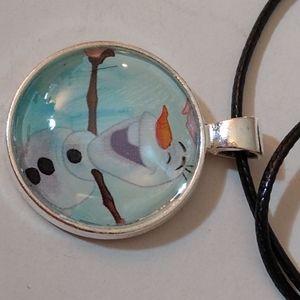 Necklace Olaf Frozen Comic Pendant Unique Handmade